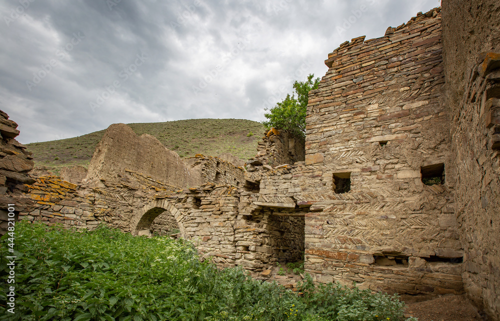 Aul - the ghost of Gra on the southern slope of the Samur ridge in Dagestan