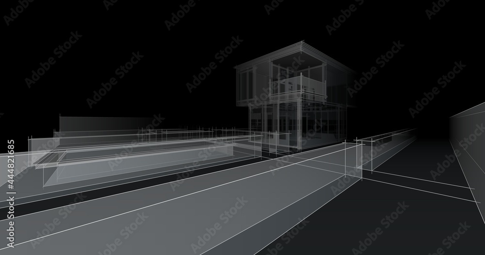 Obraz premium house architecture digital drawing