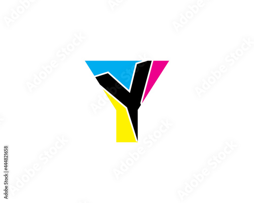 Letter Y with CMYK Color Logo Vector 001