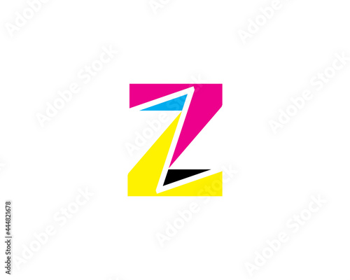 Letter Z with CMYK Color Logo Vector 001