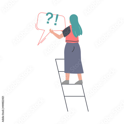 Fake News and Disinformation Concept, Woman Spreading Untruth Information Cartoon Vector Illustration