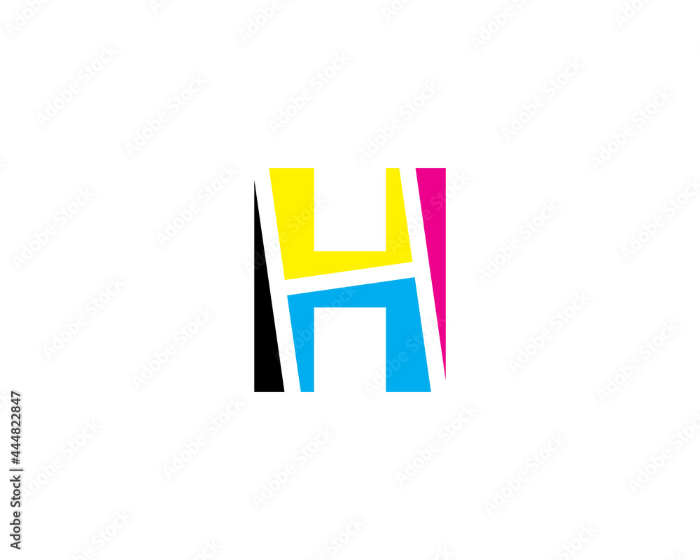 Fototapeta premium Letter H with CMYK Color Logo Vector 001