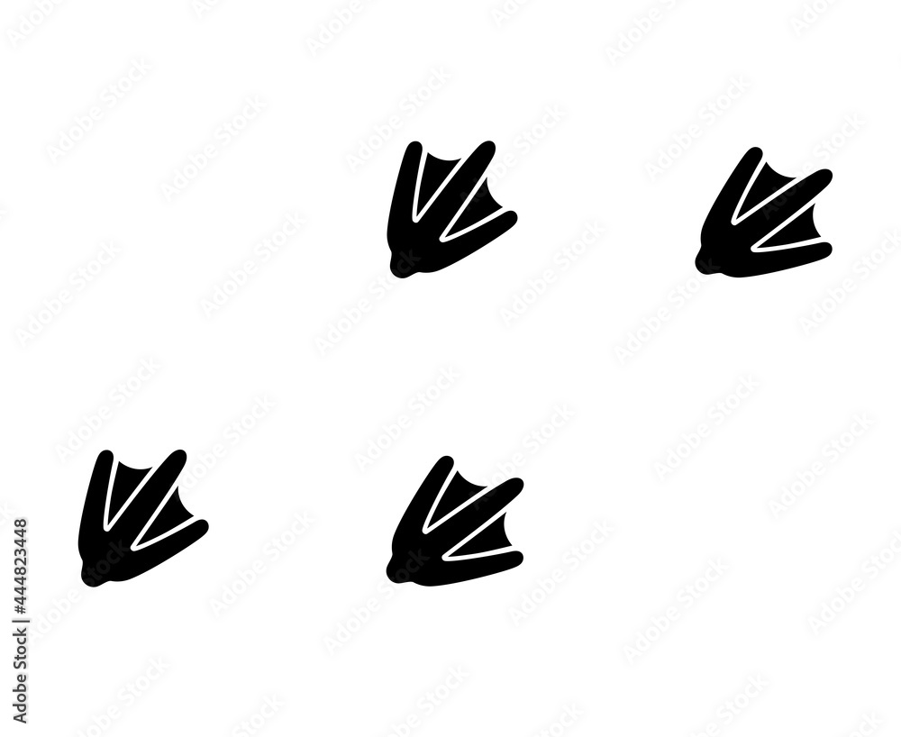 Obraz premium アヒルの足跡