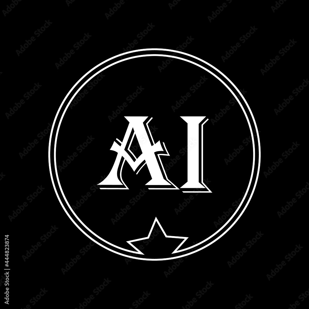 AI letter logo icon vector template on black background creative letter AI icon. AI vector.
AI letter logo icon vector template on black background creative letter AI icon. AI vector.