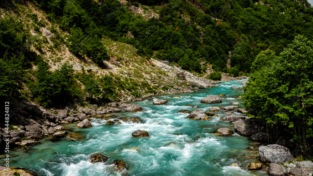 Valbona river. Valbona Valley National Park. Alps. Albania.
Valbona river. Valbona Valley National Park. Alps. Albania.