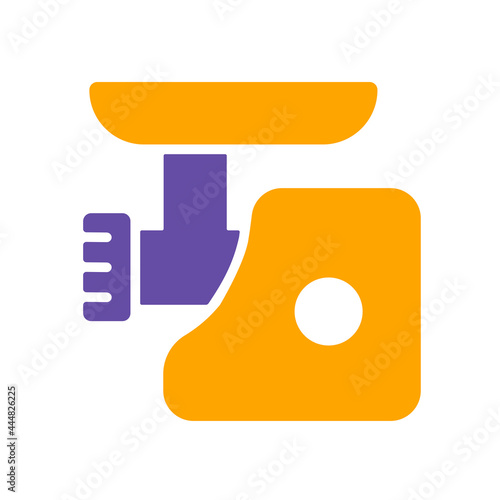 Electric meat grinder vector flat glyph icon