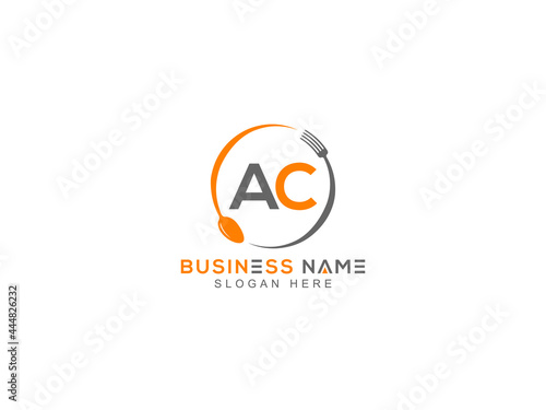 Letter AC Logo, restaurants ac logo icon with line style knife vector for modern kitchen health and food company or business
