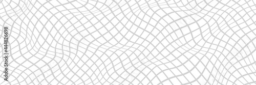 Simple checkered grid background. Vector illustration of pattern with optical illusion  op art. Long horizontal banner.