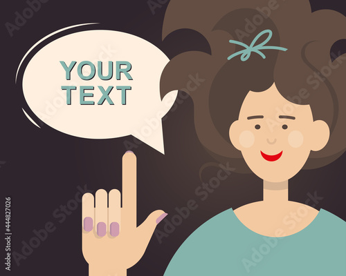 Woman. Woman and bubble. information banner. Vector image. Concept. © Tatyana