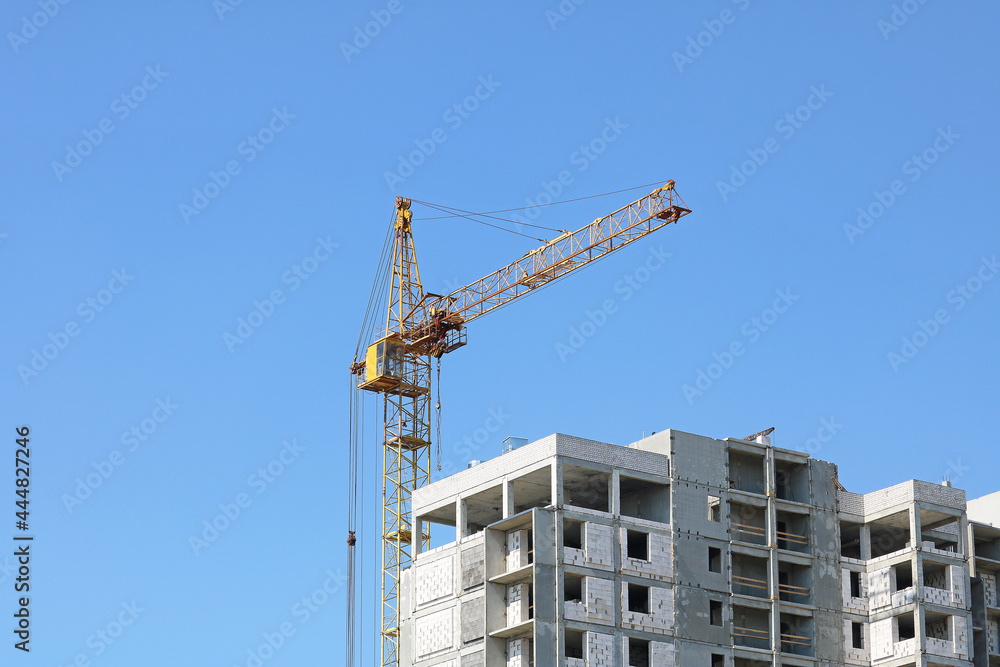 tower cranes on a construction site	