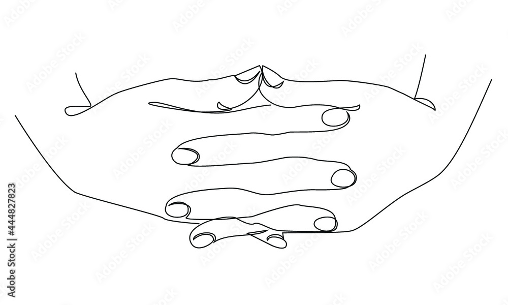folded hands drawing