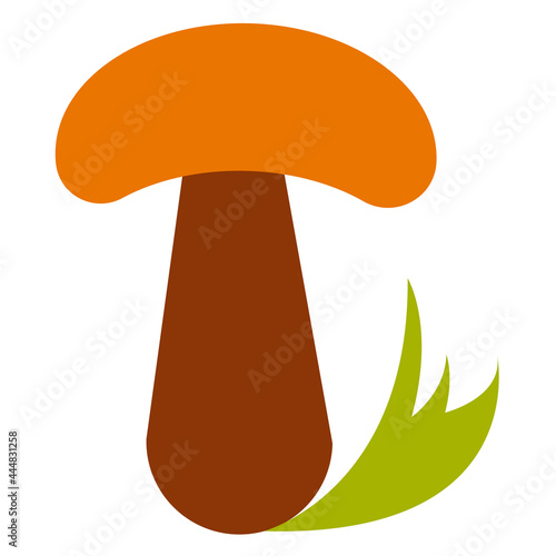 Vector illustration of mushroom in cartoon flat childish style