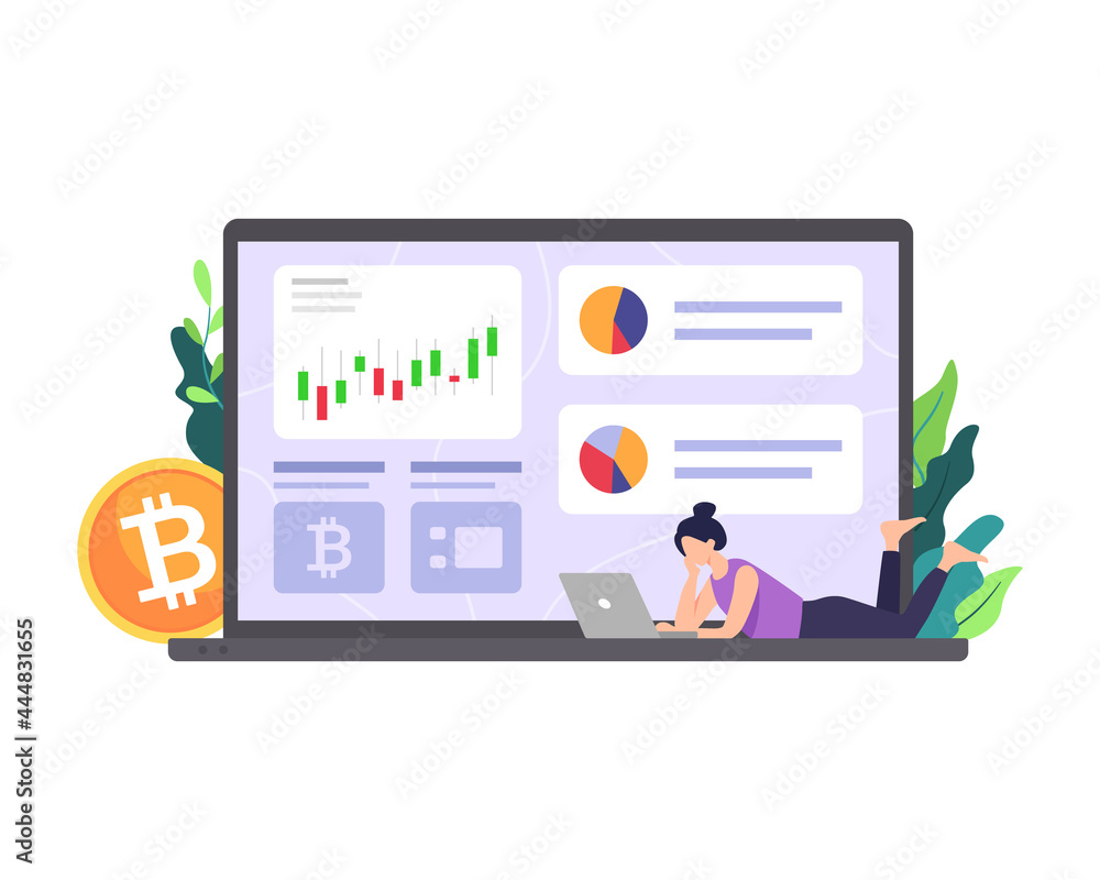 Cryptocurrency marketplace illustration Cryptocurrency marketplace illustration