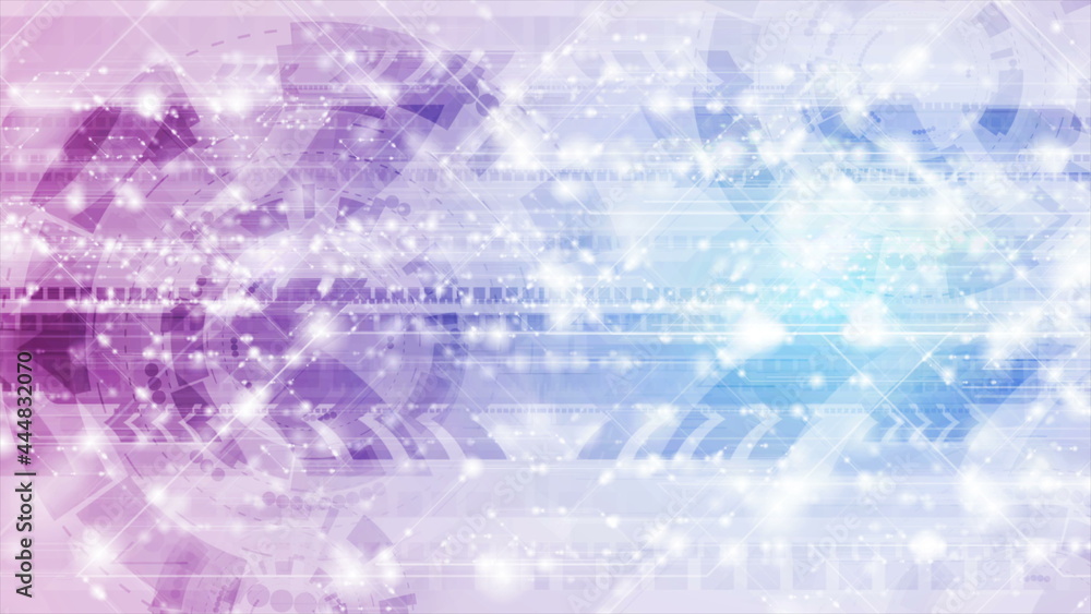 Technology sparkling shiny abstract blue purple background