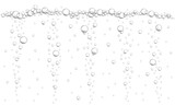 Fizzy drink, carbonated water, seltzer, beer, soda, champagne or sparkling wine texture. Oxygen bubbles background. Underwater stream in ocean, sea or aquarium. Vector realistic illustration.