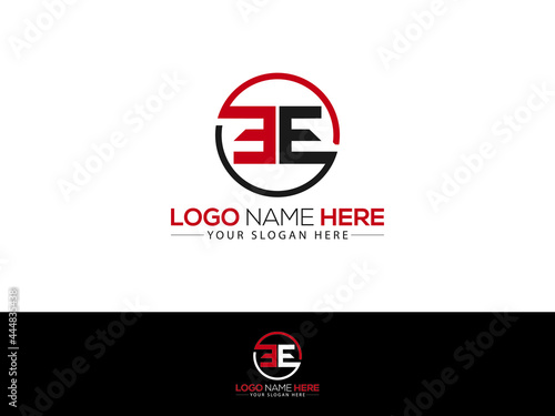 Letter EE Logo, circle ee company logo icon vector image for your company