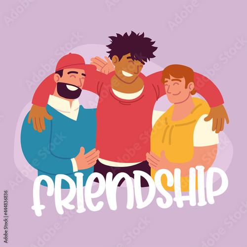 men hugging friendship day