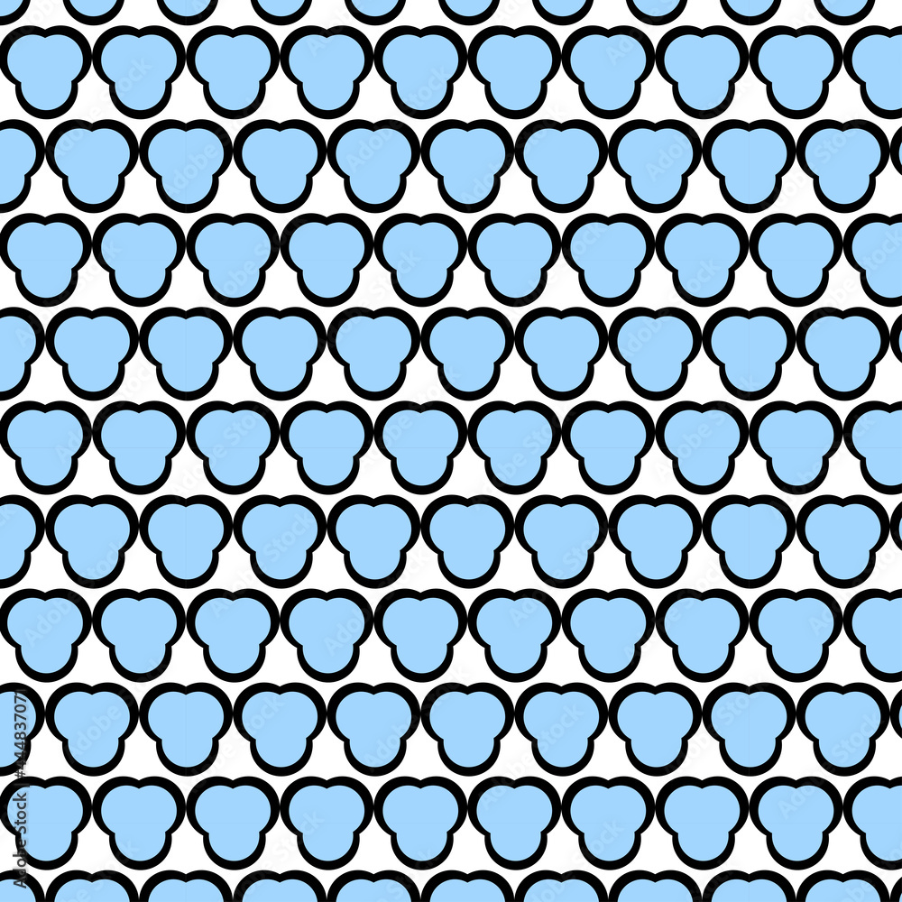 Fototapeta premium Pattern of blue elements on a white background, abstract background. 