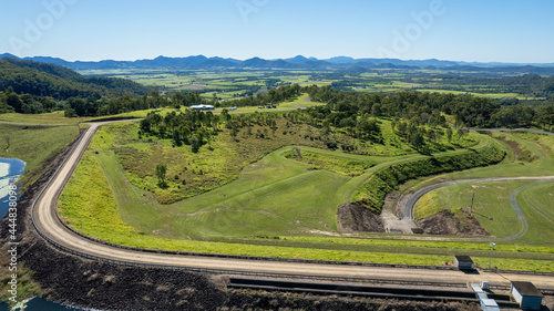 Aerial From Teemburra Dam Rock Wall Towards Country Landscape photo