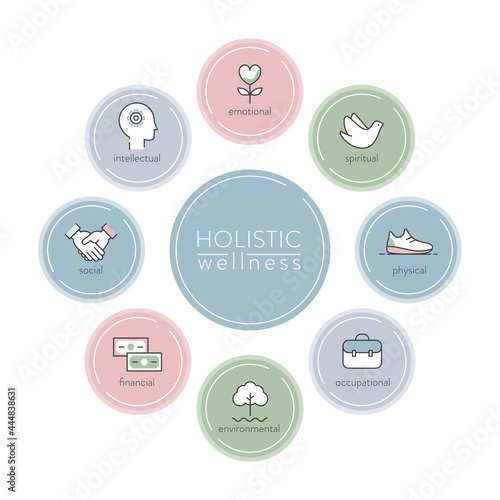 Holistic Approach, Health, Wellness and Medicine Infographics Illustration. Vector Design photo