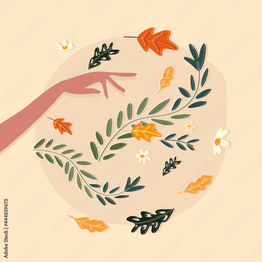 Obraz premium hand with flowers