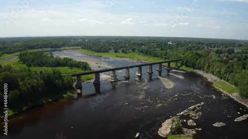 Wallpaper Mural Train bridge over a river in Canada from drone Torontodigital.ca