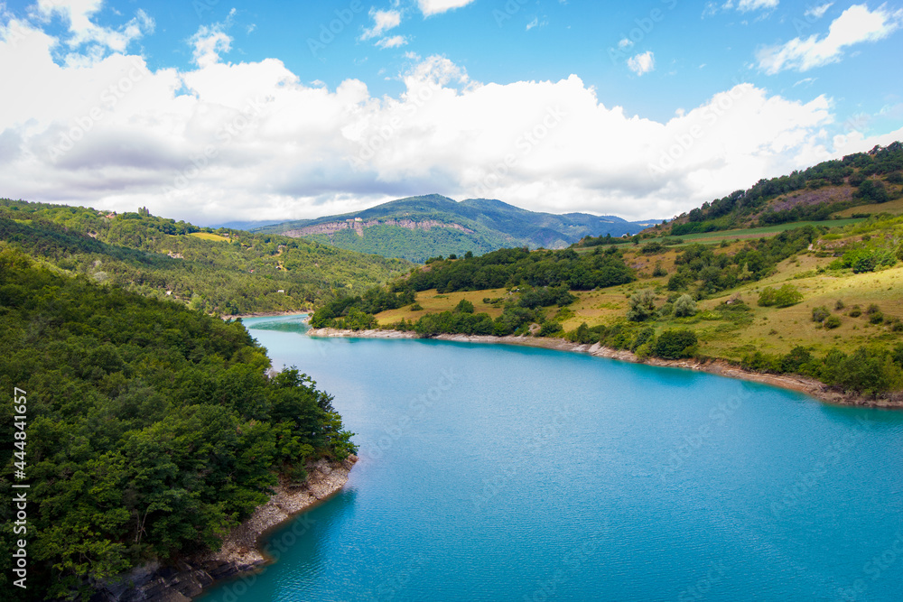 lake and mountains