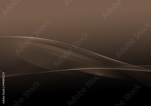 Abstract background waves. Black and Cafe Au Lait brown abstract background for wallpaper or business card