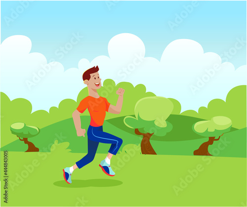 Man running on the park