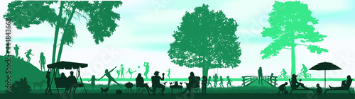 People silhouettes in nature. Conceptual work.