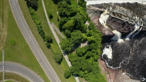 Chutes de la Chaudière Waterfall in in Canada from drone photo