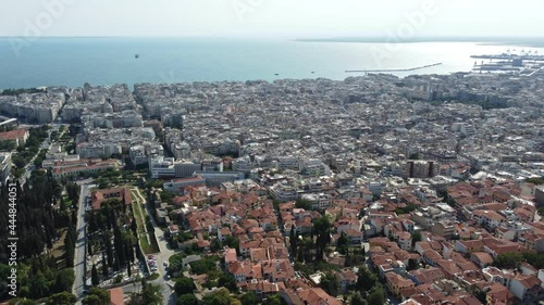Wallpaper Mural Aerial Footage of Thessaloniki, The Old City Walls and  Castles Torontodigital.ca