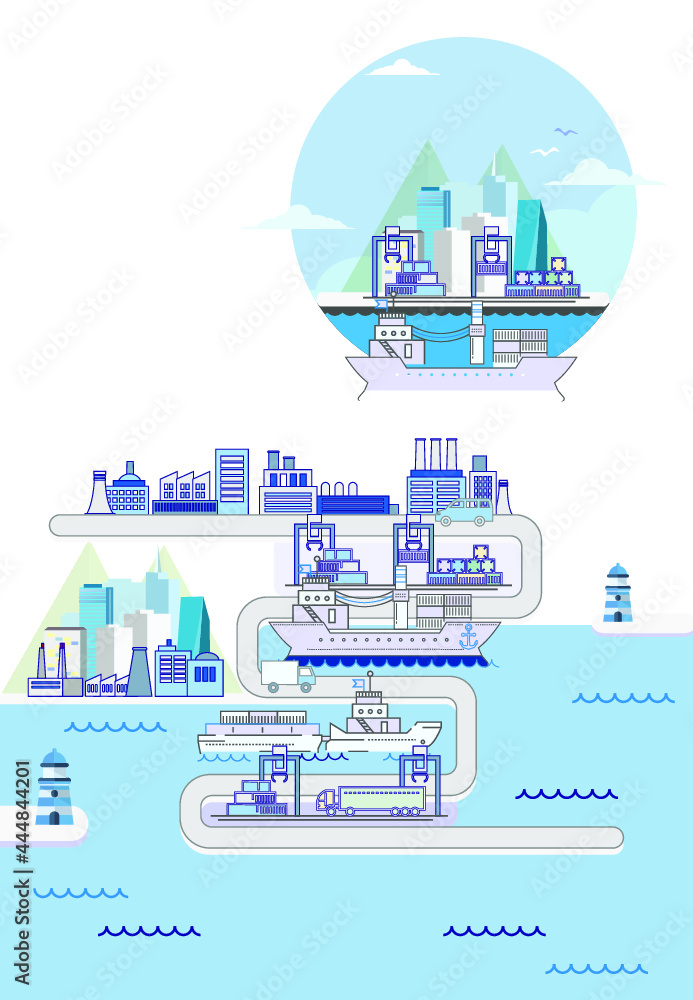 Sea port illustration