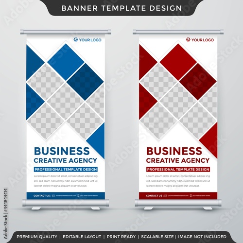 business stand banner template design with modern style and modern layout