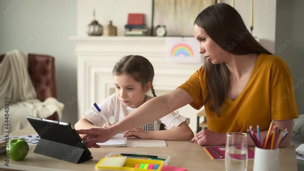 Home education of junior schoolgirl mom helps daughter Spbd Home education of junior schoolgirl mom helps daughter Spbd