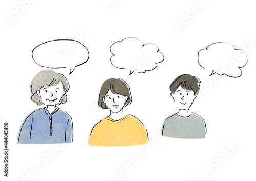 会話をする人物のイラスト