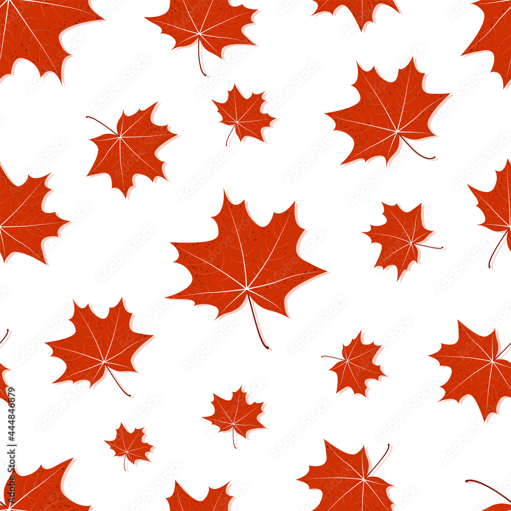 Autumn red maple leaves. Seamless flat pattern Autumn red maple leaves. Seamless flat pattern
