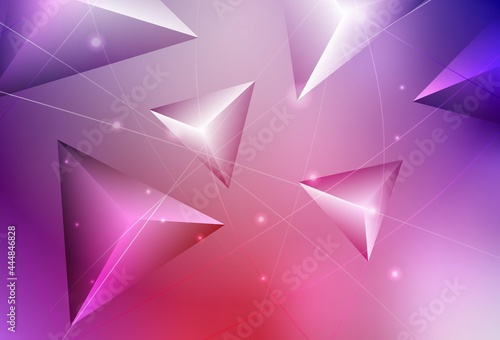Light Pink, Red vector polygon abstract background.