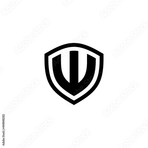 Minimalist shield logo initials W
