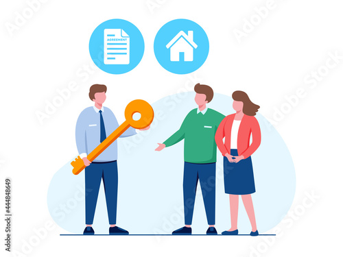 Dealing real estate flat vector illustration for banner and landing page 
