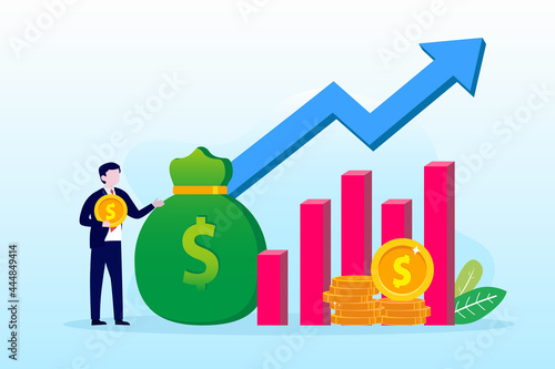 Finance analyst professional, business consultant, Landing page template, Flat vector illustration