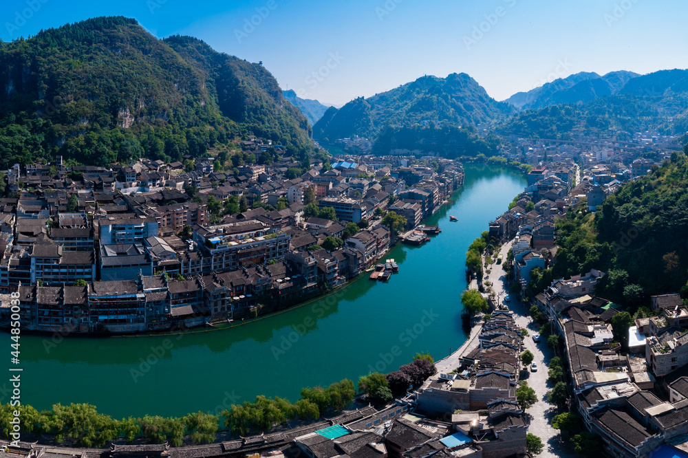 Fototapeta premium Scenery of Zhenyuan ancient town in Guizhou Province, China