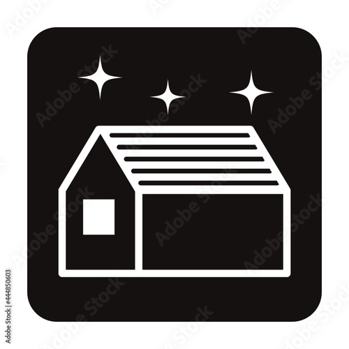 一戸建てのシンプルなアイコン/白ヌキ