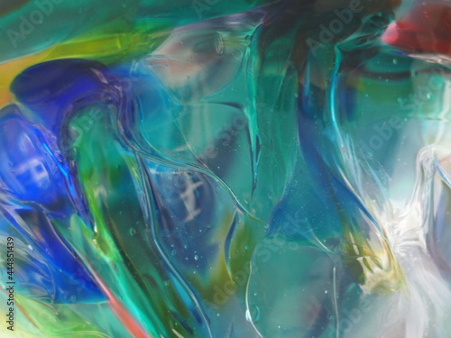 Macro Shot of Blown multicolored Glass Mosaic 