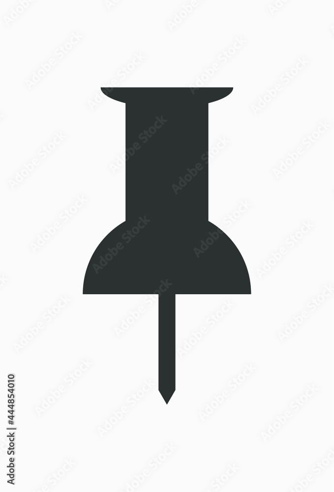 Push pin vector icon isolated on white background. Push pin vector icon isolated on white background.