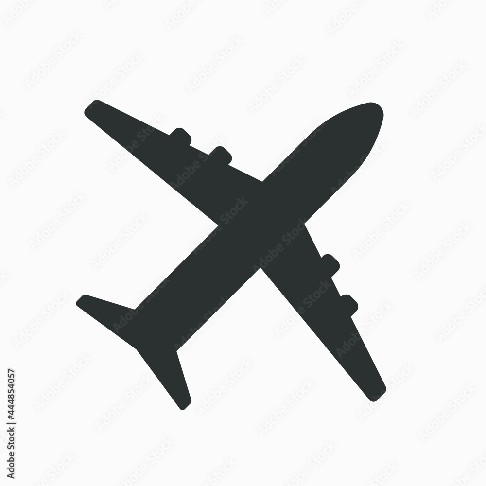 Obraz premium Airplane vector icon isolated on white background.