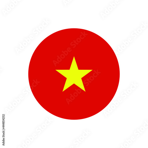Round Vietnamese flag vector icon isolated on white background. The flag of Vietnam in a circle.