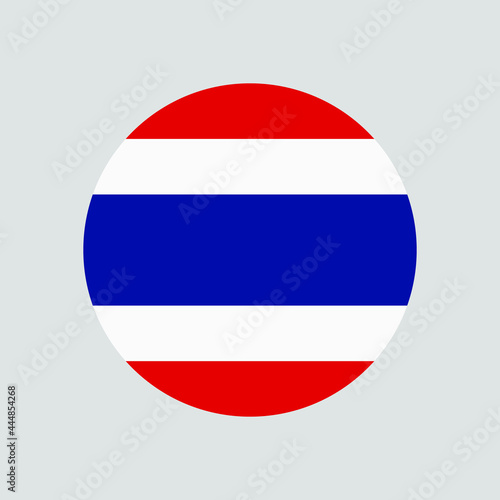Round Thai flag vector icon isolated on white background. The flag of Thailand in a circle.