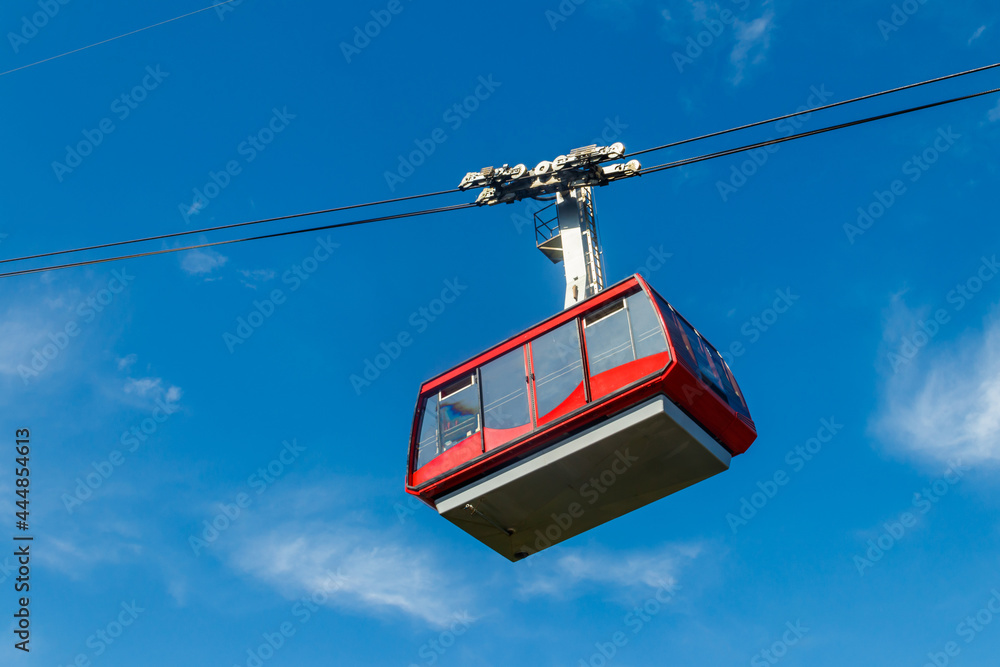 Cable car on ropeway leading to a top of Tahtali mountain in Antalya province, Turkey Cable car on ropeway leading to a top of Tahtali mountain in Antalya province, Turkey