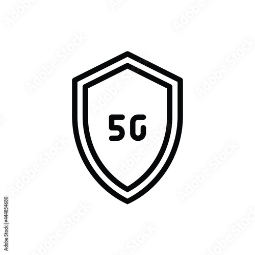 5G Security Line Icon Logo Illustration Vector Isolated. 5G and Technology Icon-Set. Suitable for Web Design, Logo, App. 64x64 Pixel Perfect.